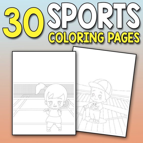 BEST VALUE 30 Sports Coloring Pages for Kids: Coloring Books for Boys With  Cool Sports and Athletic Games With Football, Baseball, Soccer 