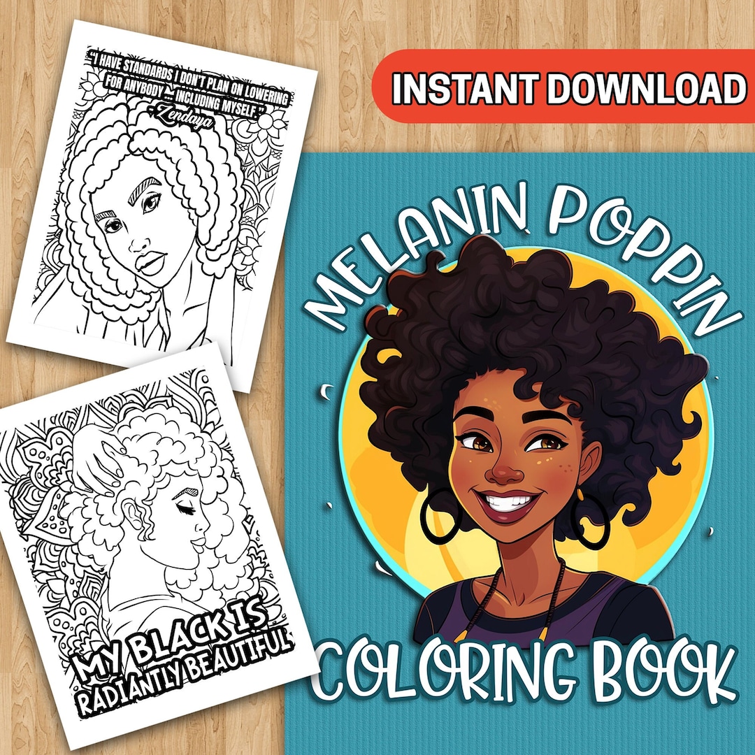 BEST VALUE Melanin Poppin Coloring Book - Instant Download PDF ...