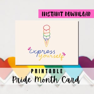 BEST VALUE Happy Pride Month Greeting Card Printable - Instant Download Pride LGBTQ+ Rainbow Greeting Card, Celebrate Pride Month Lgbtq Card