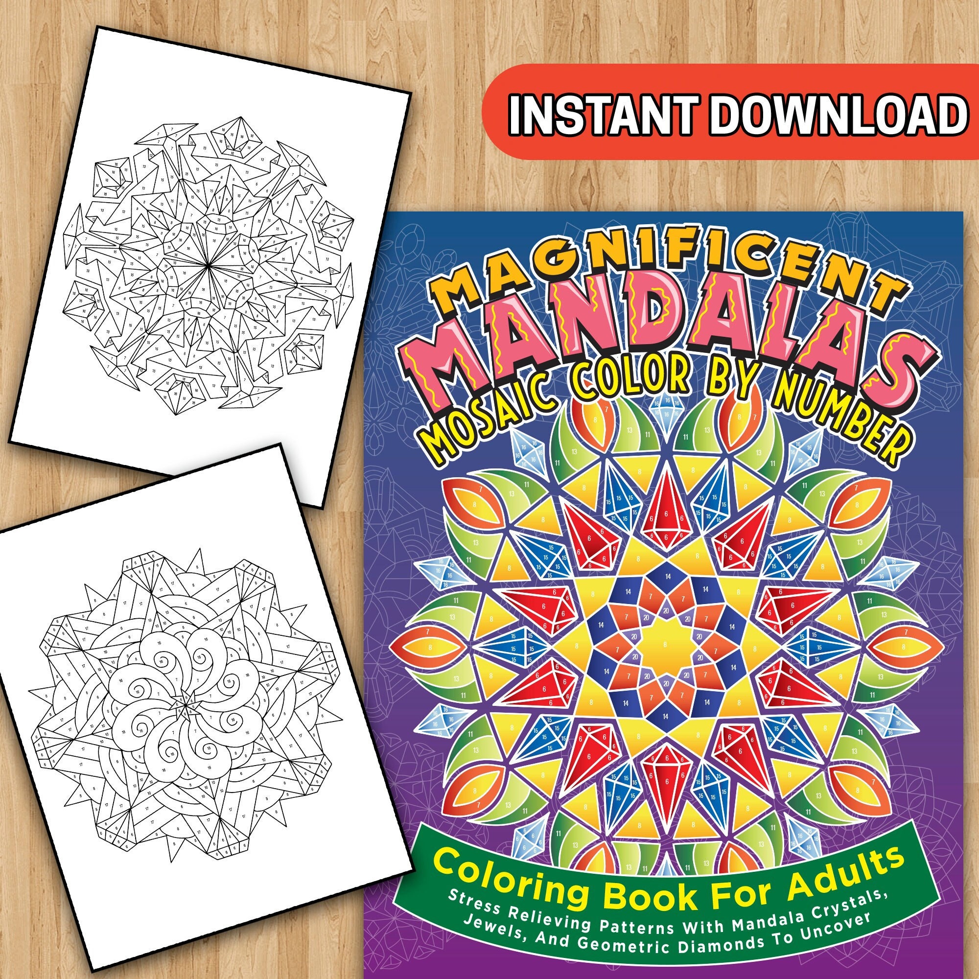 Large Print Color By Number Adult Coloring Book: Stress Relieving Designs  Animals, Mandalas, Flowers And So Much More. (Paperback)