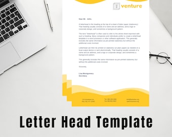 BEST VALUE Business Letterhead Template - Instant Download A4 Size Letterhead Design, Business Corporate Letterhead, Printable Modern Design