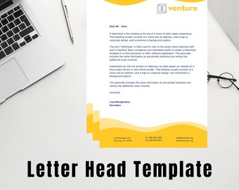 BEST VALUE Business Letterhead Template - Instant Download A4 Size Letterhead Design, Business Corporate Letterhead, Printable Modern Design