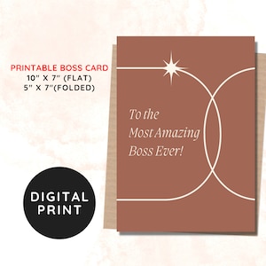 BEST VALUE Printable Boss Card - Instant Download Birthday Card, Funny Boss Card, Thank You Card, Best Boss Ever, Happy National Boss Day