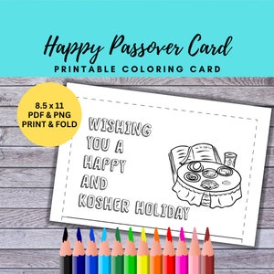 BEST VALUE Happy Passover! Coloring Cards - Instant Download Fun Pesach Jewish Holiday Greetings to Color and Send Wishes Ideal Gift
