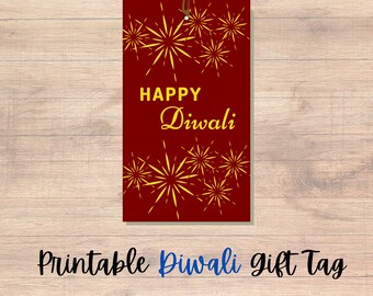 MEILLEURE VALEUR étiquette-cadeau imprimable Diwali - téléchargement immédiat carte de voeux cadeau Happy Diwali, étiquette de faveur fête des lumières, célébrer Diwali