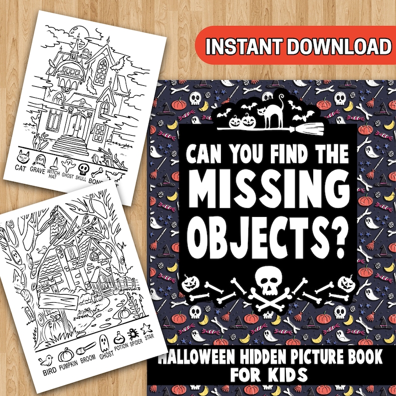 BEST VALUE Can You Find the Missing Objects? Halloween Hidden Picture ...