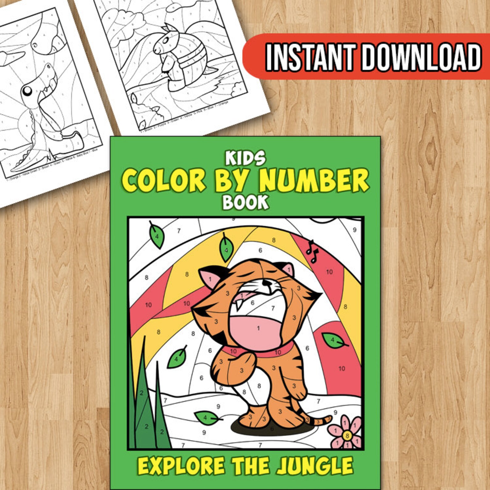 BEST VALUE 28 Jungle Color by Numbers Coloring Book - Instant Download ...