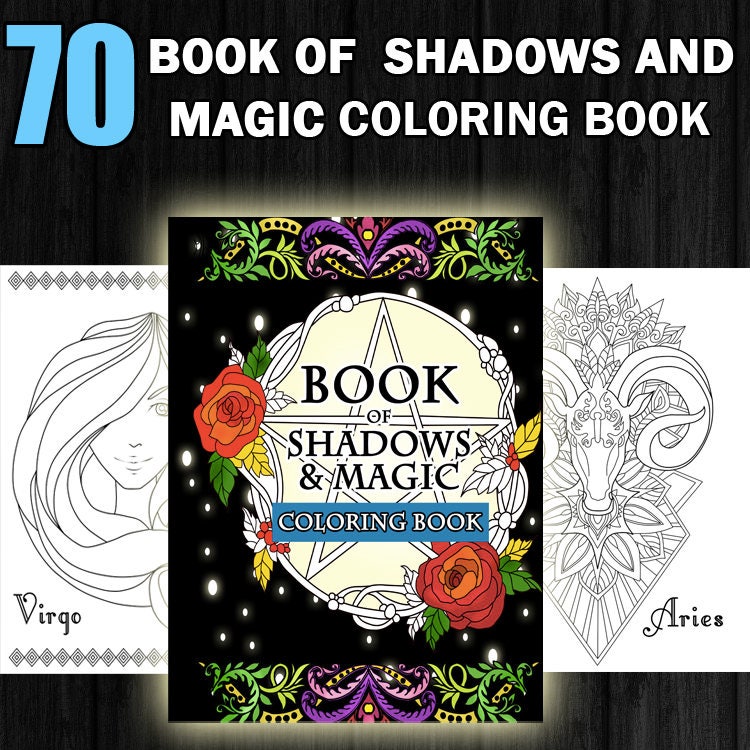 Download Book Of Shadows Printable Magic Coloring Pages For Adults Etsy