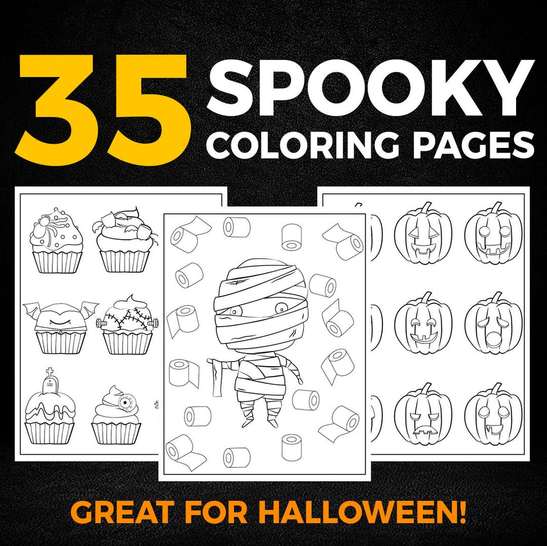 INSTANT DOWNLOAD - Cute Printable Coloring Pages Halloween Coloring ...