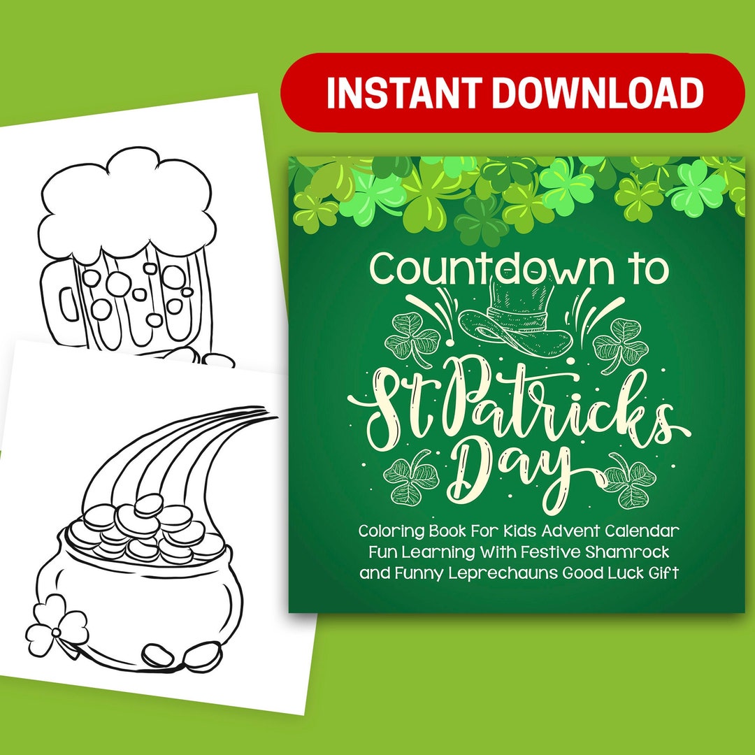 BEST VALUE 25 Countdown to St. Patrick's Day Instant Download Coloring