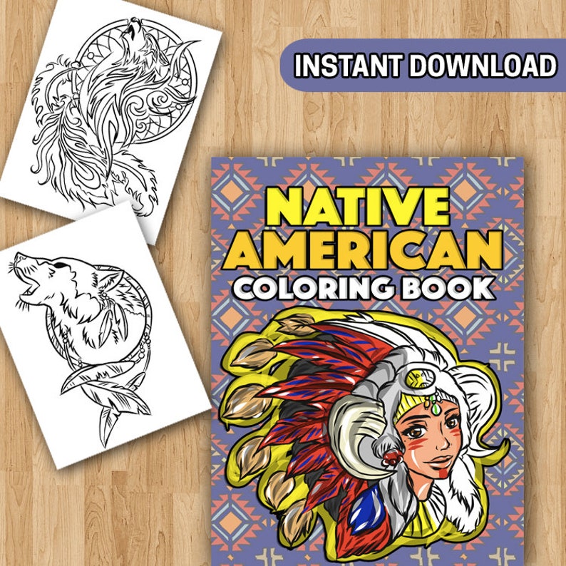 Native American Coloring Book 30 Native Americans Coloring Pages for