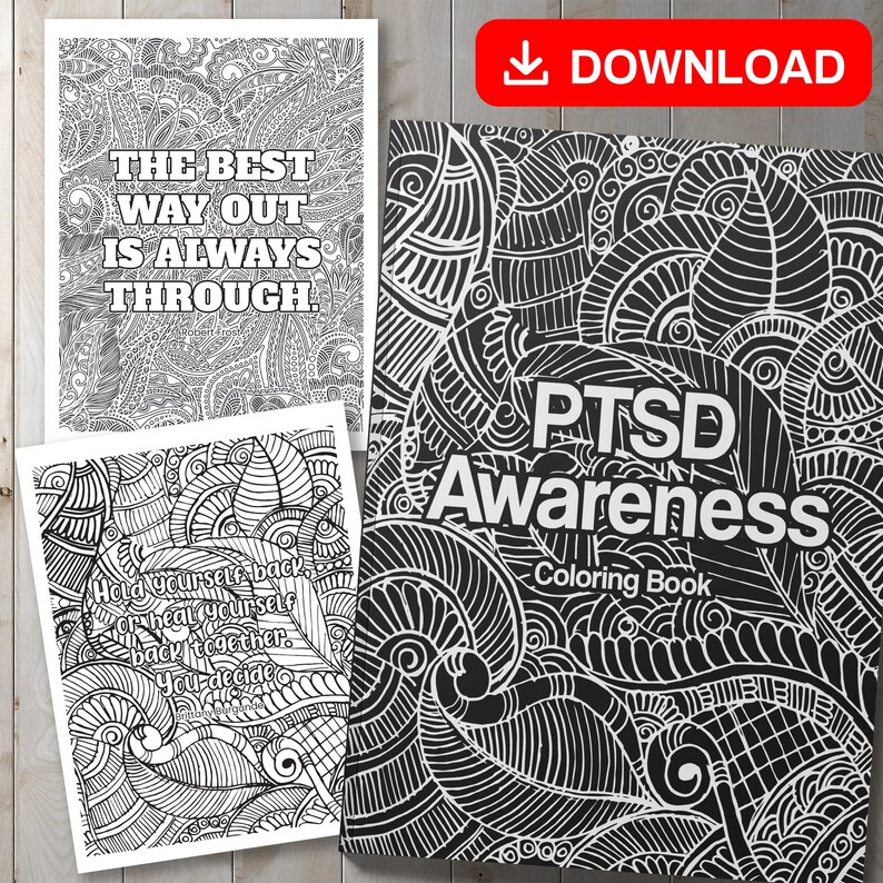 BEST VALUE! PTSD Awareness Coloring Book - Instant Download Positive ...