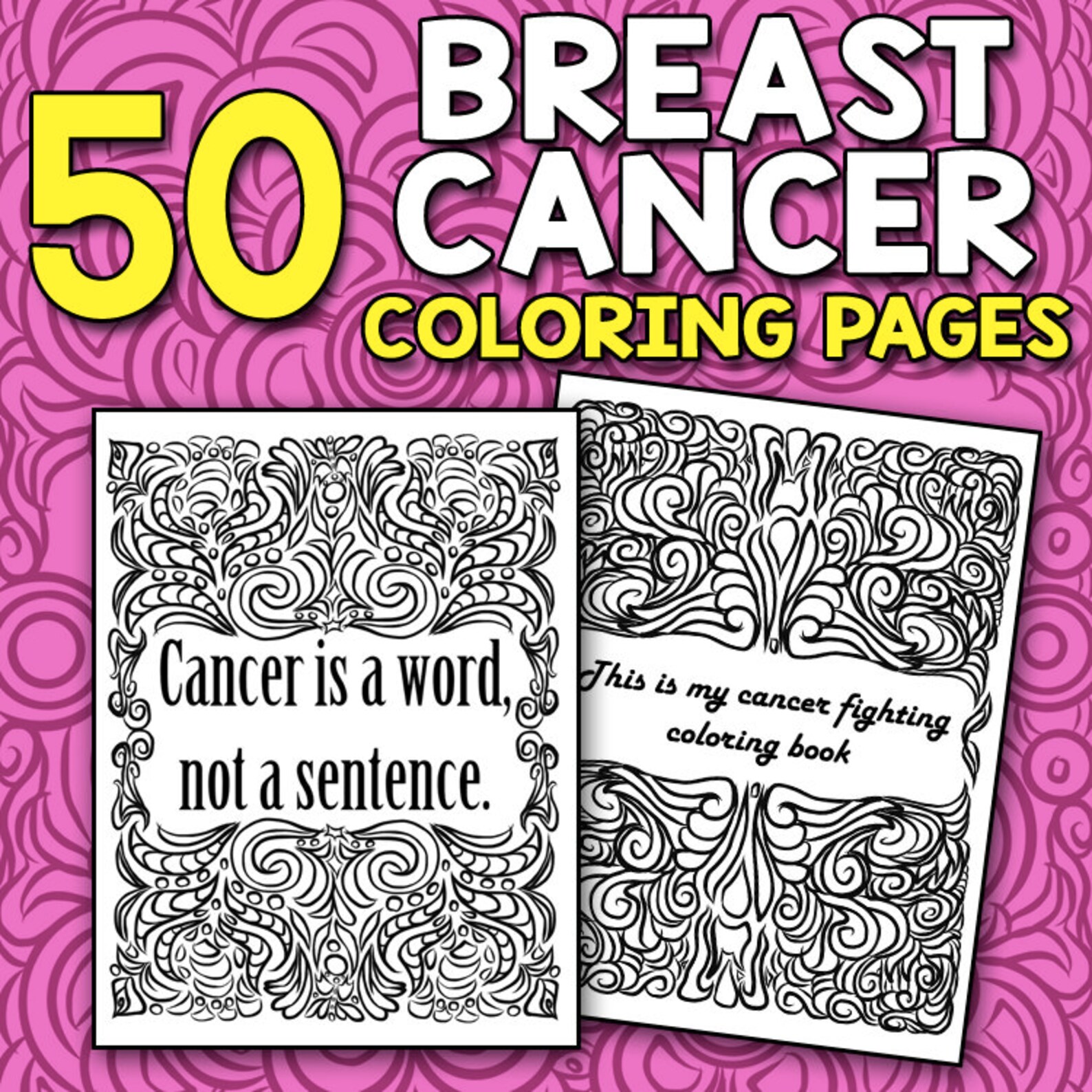 BEST VALUE 50 Breast Cancer Coloring Pages: Fighting Cancer Coloring ...