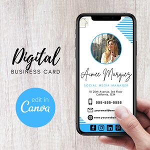 MEJOR VALOR Tarjeta de presentación digital, Administrador de redes sociales, Agentes inmobiliarios, Coordinadores, Enlaces en los que se puede hacer clic, Tarjeta de presentación moderna de bricolaje, Editable en Canva