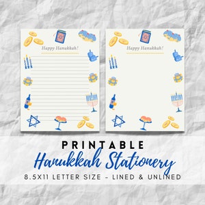 Papelería de Hanukkah imprimible de MEJOR VALOR - Descarga instantánea de páginas de diario de escritura, celebración de Hanukkah, carta de Janucá, regalo navideño judío