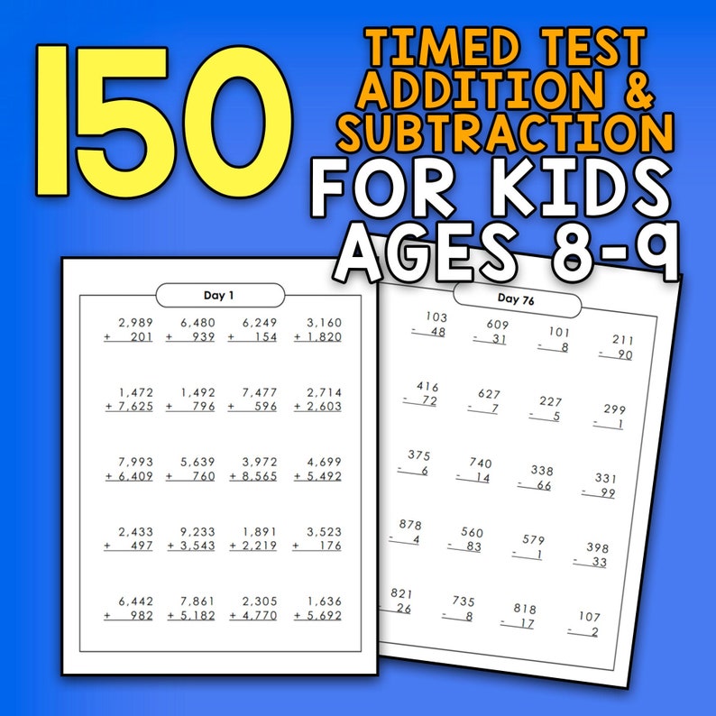best value 150 addition and subtraction 3rd grade math etsy