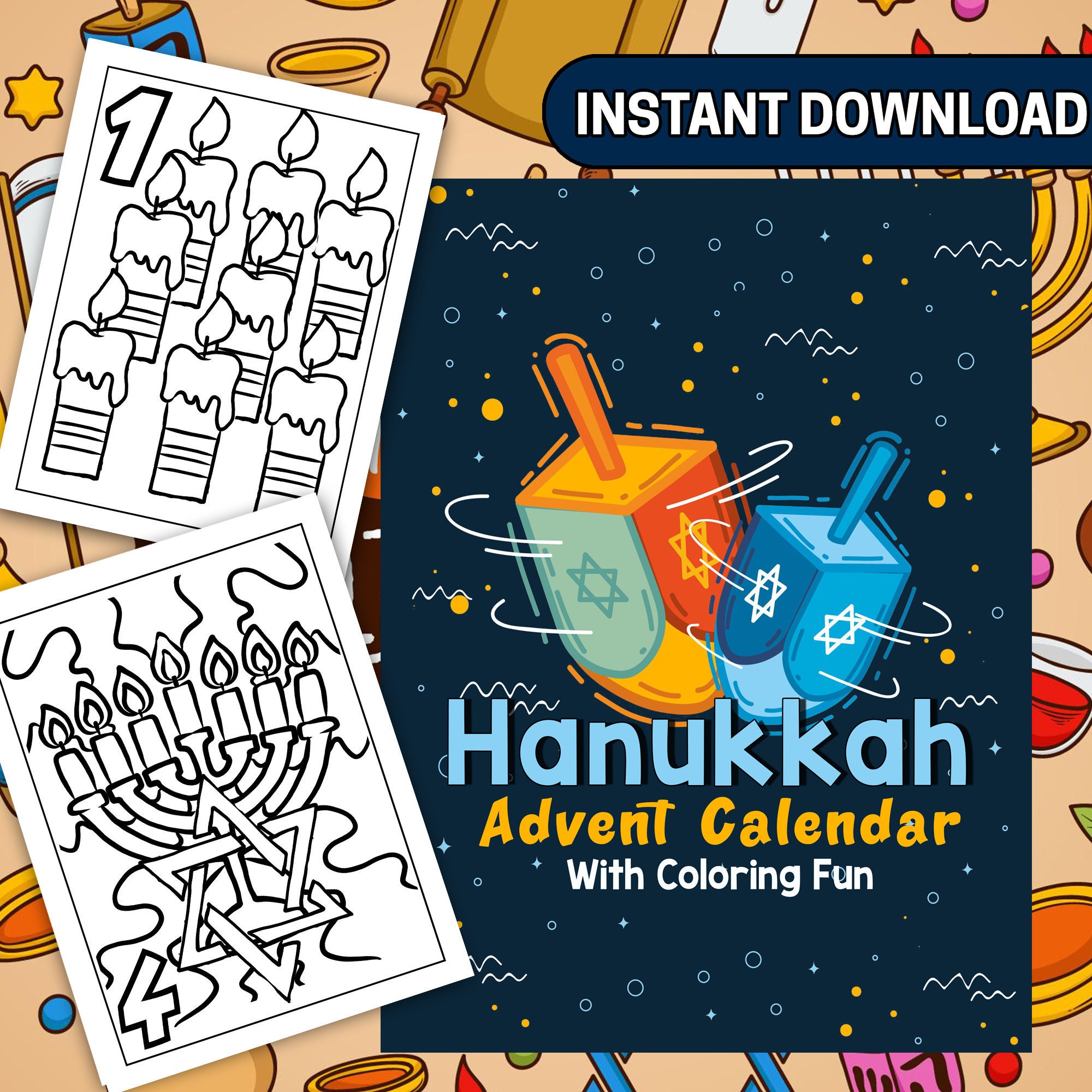 BEST VALUE 30 Hanukkah Advent Calendar With Coloring Fun Instant Download  Coloring Book Festive Countdown to Hanukkah for Holiday Gifting - Etsy