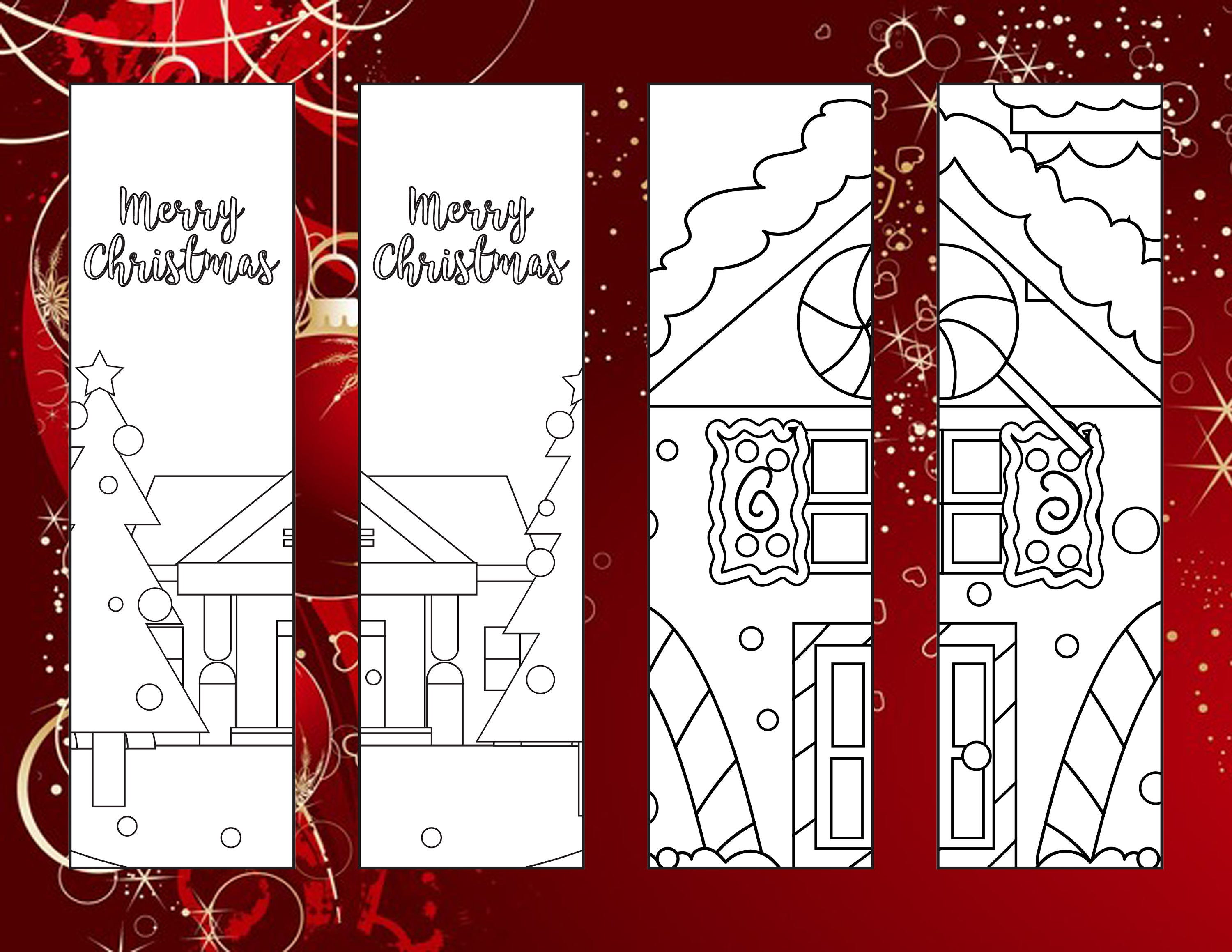Christmas Coloring Bookmarks Christmas Ginger Bread House Printable