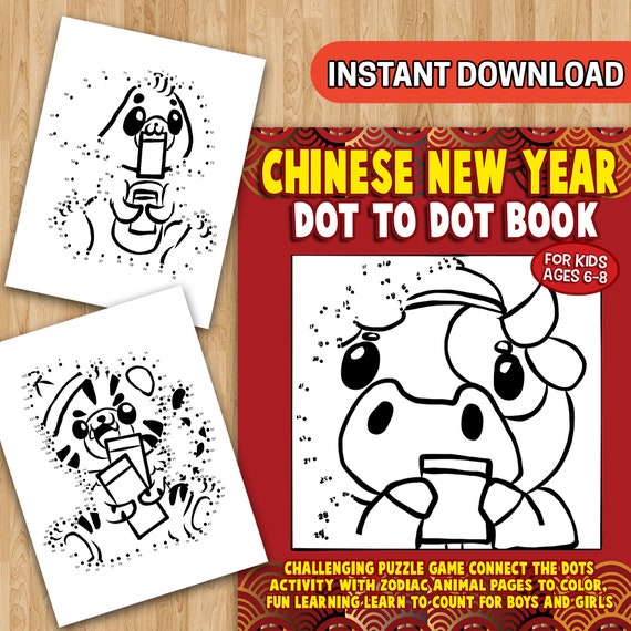 BEST VALUE 30 Chinese New Year Dot to Dot Book for Kids Ages 