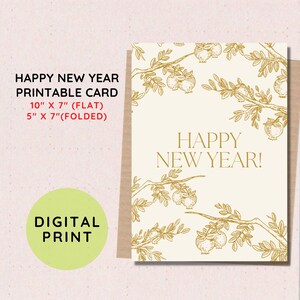 BEST VALUE! Printable Happy New Year Card - Instant Download New Year Greeting Card, Celebrate New Year, Holiday Gift Card, New Year Gift