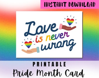 BEST VALUE Happy Pride Month Greeting Card Printable - Instant Download Pride LGBTQ+ Rainbow Greeting Card, Celebrate Pride Month Lgbtq Card