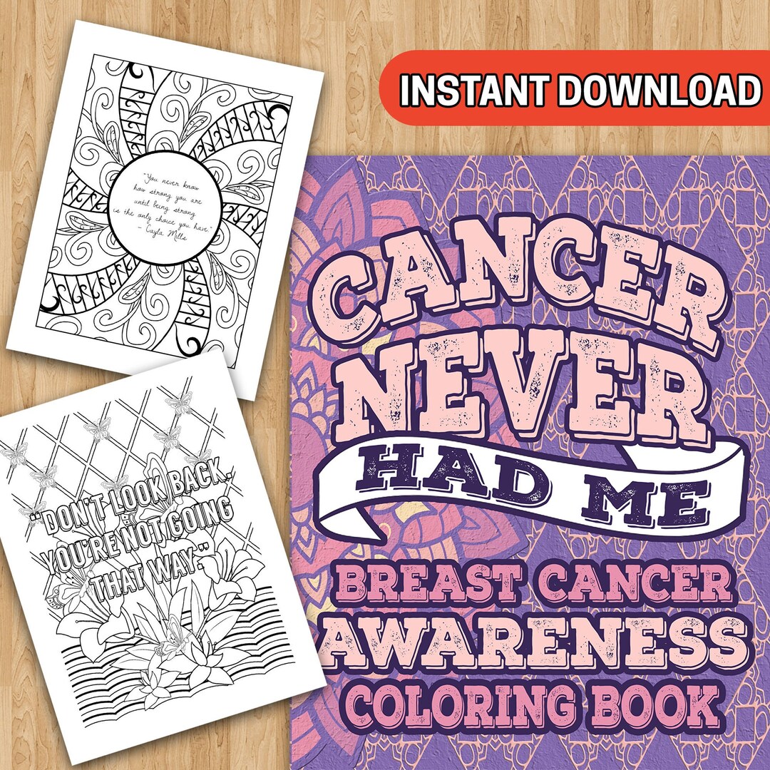 BEST VALUE 50 Breast Cancer Coloring Pages - Instant Download Cancer ...