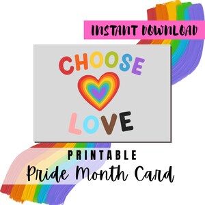 BEST VALUE Happy Pride Month Greeting Card Printable - Instant Download Pride LGBTQ+ Rainbow Greeting Card, Celebrate Pride Month Lgbtq Card