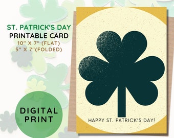 BEST VALUE Happy St Patrick's Day Card Printable - Instant Download St Patrick's Day Greeting Card, Lucky Card, Shamrock Card