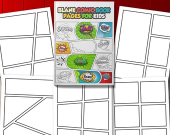 BEST VALUE Blank Comic Book Pages for Kids Instant Download Draw Your Own  Comics Creative Pages Template Journal 