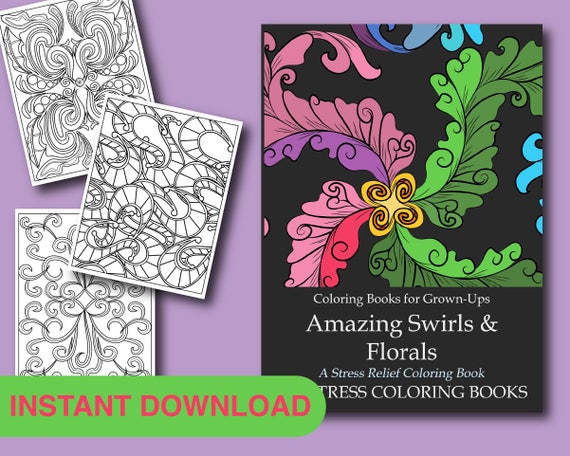 Download 25 Amazing Swirls And Florals Coloring Pages Instant Etsy