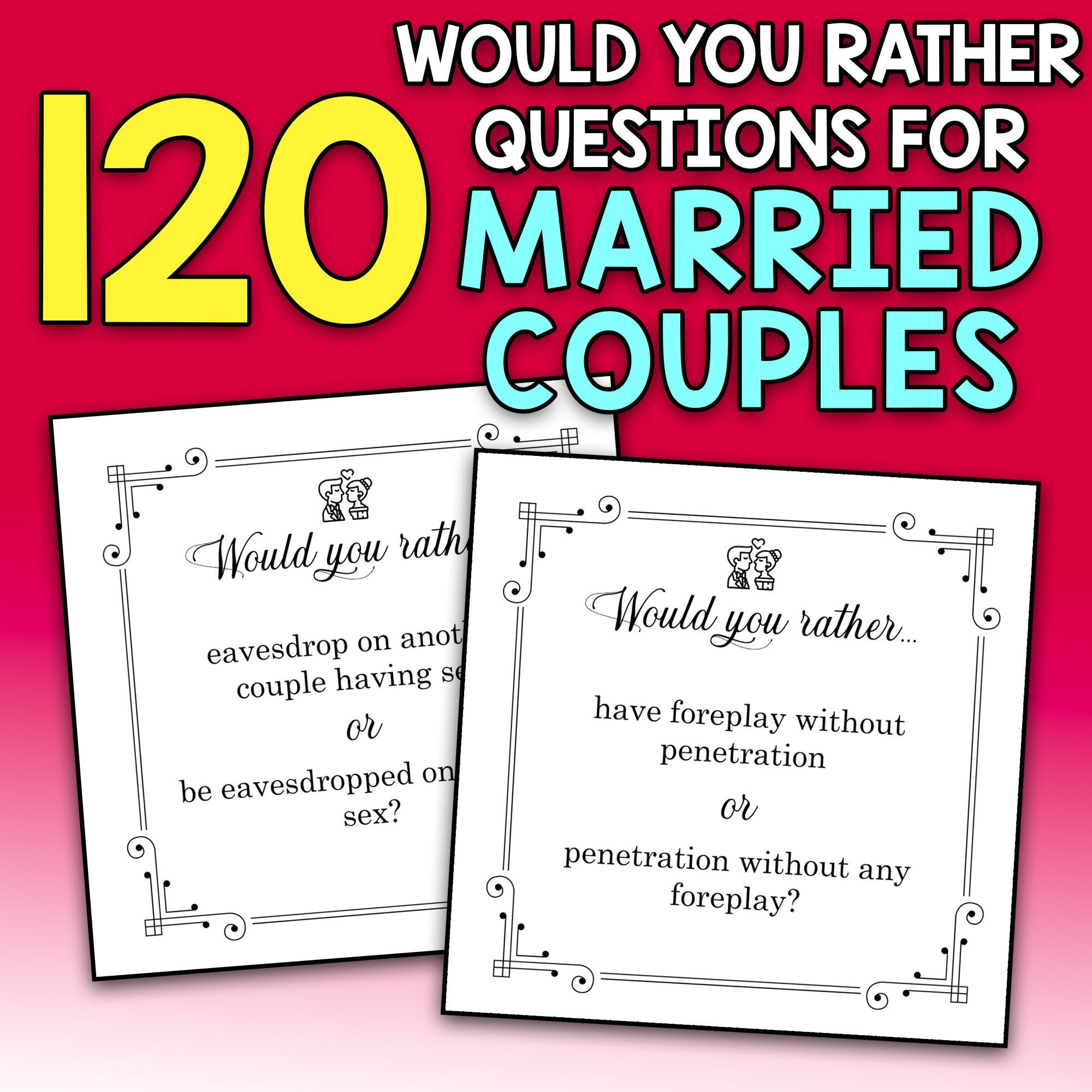 BEST VALUE 120 Would You Rather Questions for Married Couples photo