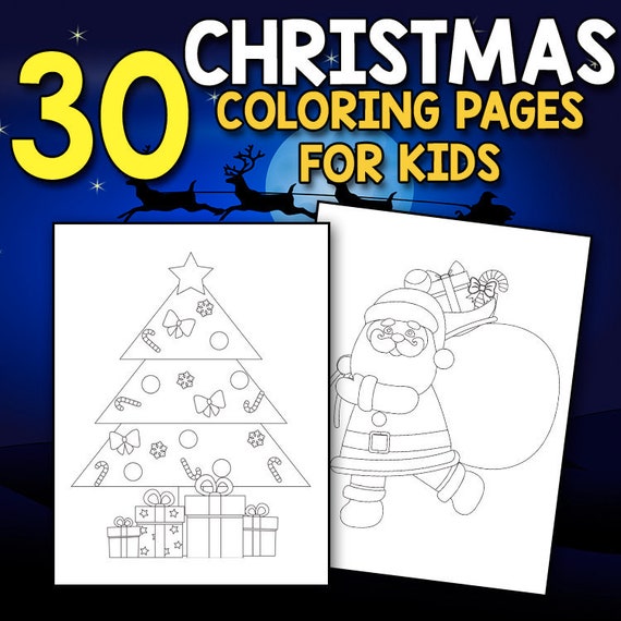 Best Value 30 Christmas Coloring Pages For Kids Toddler Etsy