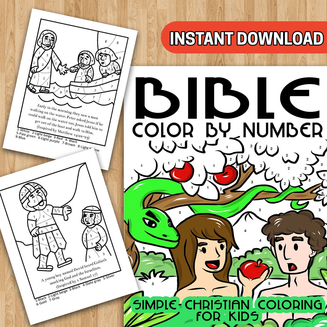 BEST VALUE Bible Color by Number Pages - Instant Download Simple ...