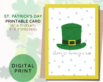 BEST VALUE Happy St Patrick's Day Card Printable - Instant Download St Patrick's Day Greeting Card, Lucky Card, Shamrock Card