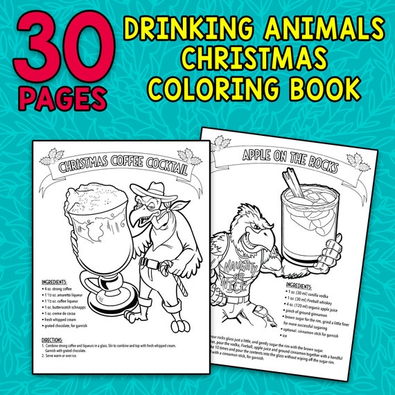 Download Best Value 30 Drinking Animals Christmas Coloring Pages Etsy