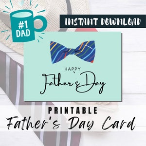 ¡MEJOR VALOR! Tarjeta imprimible del Día del Padre Feliz - Descarga instantánea de tarjetas de felicitación del Día del Padre Regalo ideal para papá, papá, abuelo, padrastro