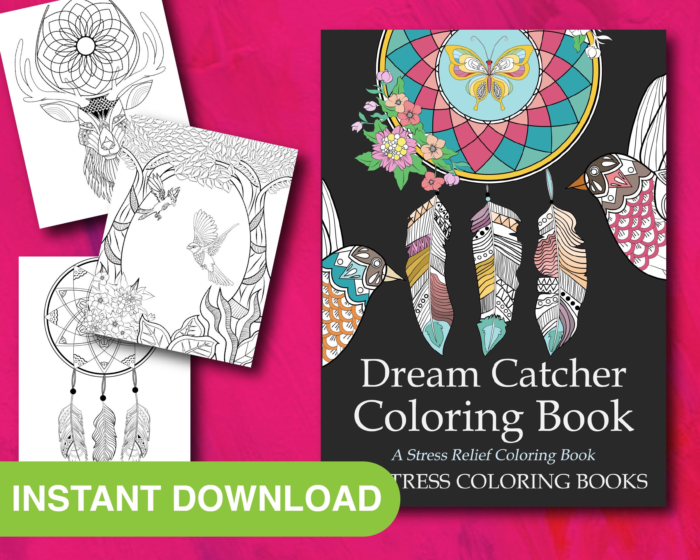 Dream Catcher Coloring Book Volume 1: Stress Relief Coloring book A  beautiful and inspiring colouring book for all ages (Paperback), Blue  Willow Bookshop