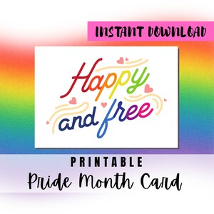 BEST VALUE Happy Pride Month Greeting Card Printable - Instant Download Pride LGBTQ+ Rainbow Greeting Card, Celebrate Pride Month Lgbtq Card