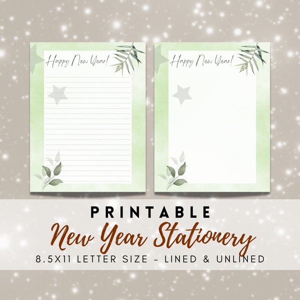 BEST VALUE Happy New Year Printable Stationery - Instant Download Writing Journal Pages, Celebrate New Year 2023, New Year's Eve Letter PDF