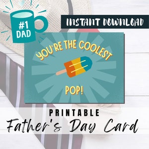 ¡MEJOR VALOR! Tarjeta imprimible del Día del Padre Feliz - Descarga instantánea de tarjetas de felicitación del Día del Padre Regalo ideal para papá, papá, abuelo, padrastro