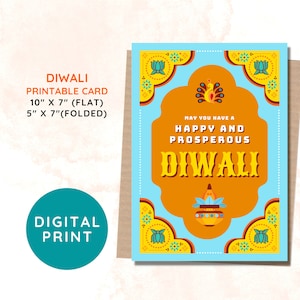 MIGLIOR VALORE Cartoline stampabili Diwali - Download istantaneo Carta Deepavali del Festival autunnale indiano, Festival delle luci, Biglietti d'auguri Happy Diwali