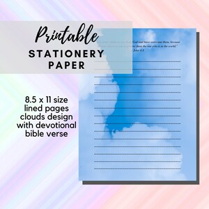 MEJOR VALOR 1 Papel de papelería imprimible con versículo bíblico - Descarga instantánea Escritura devocional, Meditación diaria, Tema de hermosas nubes