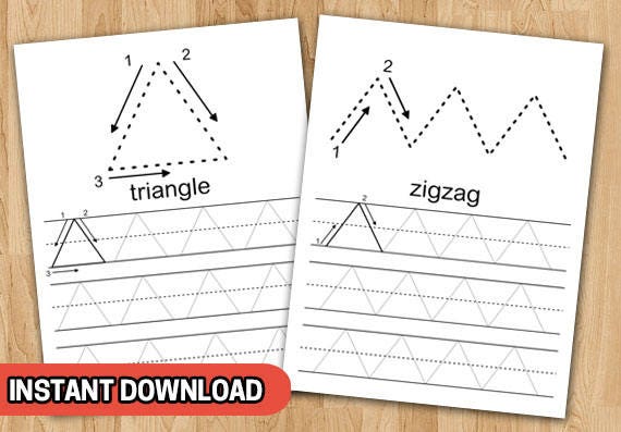 40 printable tracing worksheets for preschool toddlers and etsy