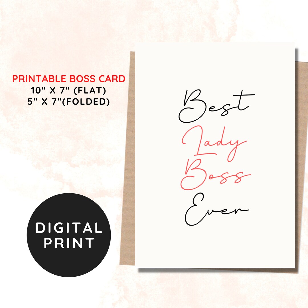 BEST VALUE Printable Boss Card Instant Download Birthday Card, Funny