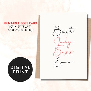 BEST VALUE Printable Boss Card - Instant Download Birthday Card, Funny Boss Card, Thank You Card, Best Boss Ever, Happy National Boss Day