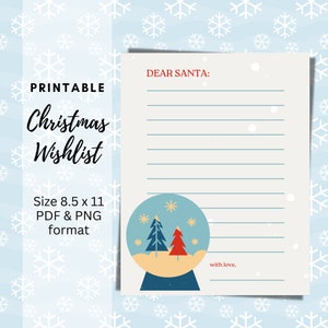 BESTER WERT Weihnachtswunschliste für Kinder - Sofortiger Download druckbare Wunschliste, Lieber Weihnachtswunschliste, Brief an den Weihnachtsmann Weihnachtsgeschenk-Wunschliste