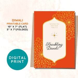 BESTER VALUE Diwali druckbare Karten - Sofortiger Download Indian Fall Festival Deepavali Karte, Festival of Lights, Happy Diwali Grußkarten