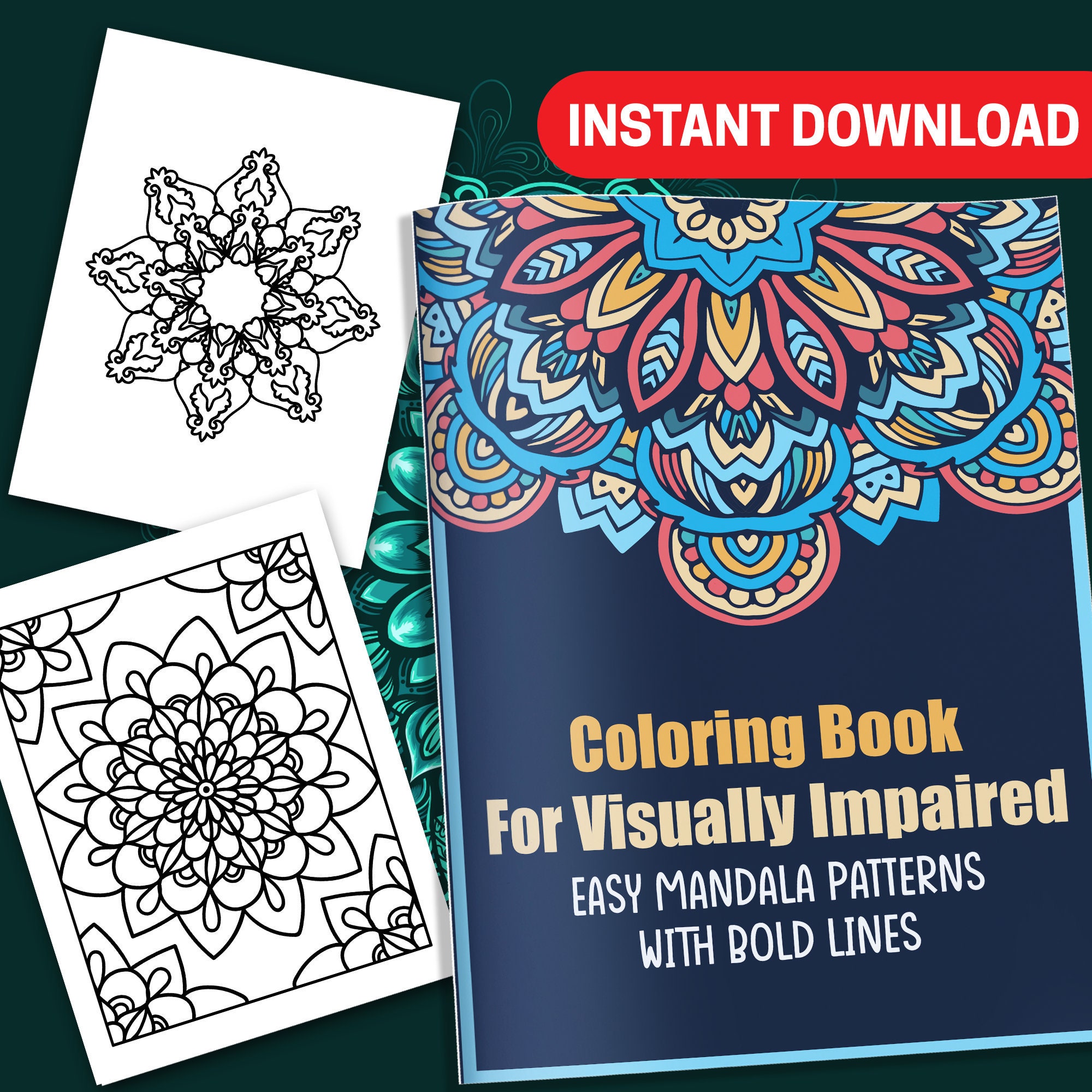 Bold And Easy Large Print Coloring Book for Adults: An Big And Simple  Coloring Book for Adults, Seniors, Beginners, Man and Women With Flower  Designs