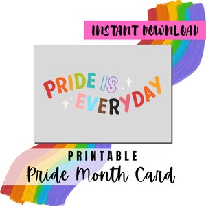 BESTE WAARDE Happy Pride Month wenskaart afdrukbaar - Instant Download Pride LGBTQ+ Rainbow wenskaart, vier Pride Month Lgbtq-kaart