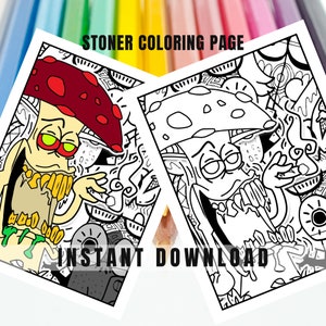 BEST VALUE! Stoner Coloring Page, Keep Calm And Trip On Pages, Psychedelic Coloring Book - Instant Download Highly Stress Relieving Designs